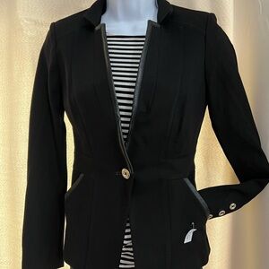 White House Black Market Black Blazer with Gold Button